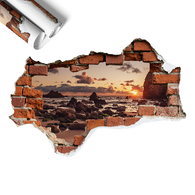 Naklejka na ścianę dziura 3D 130x87 Wybrzeże marzeń