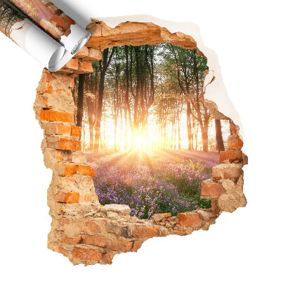 Naklejka dziura w ścianie 51x60 Leśne przebicie