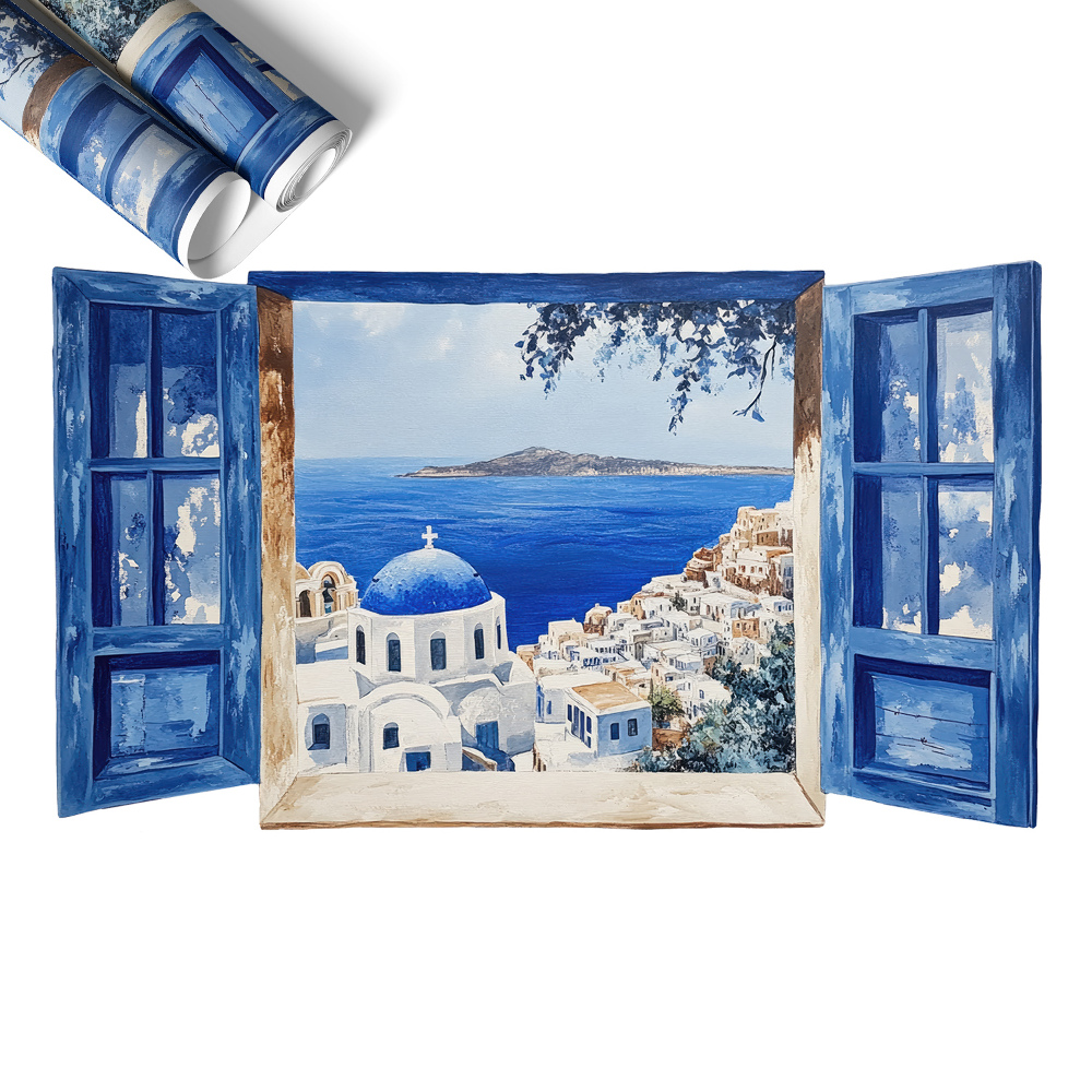 Fototapeta okno 3D 60x35 Grecki krajobraz