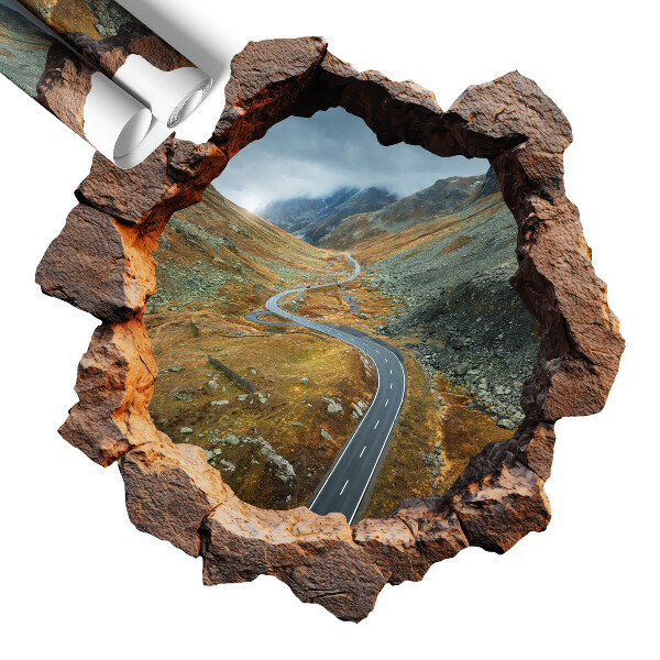 Naklejka dziura w ścianie 60x60 Górska wędrówka