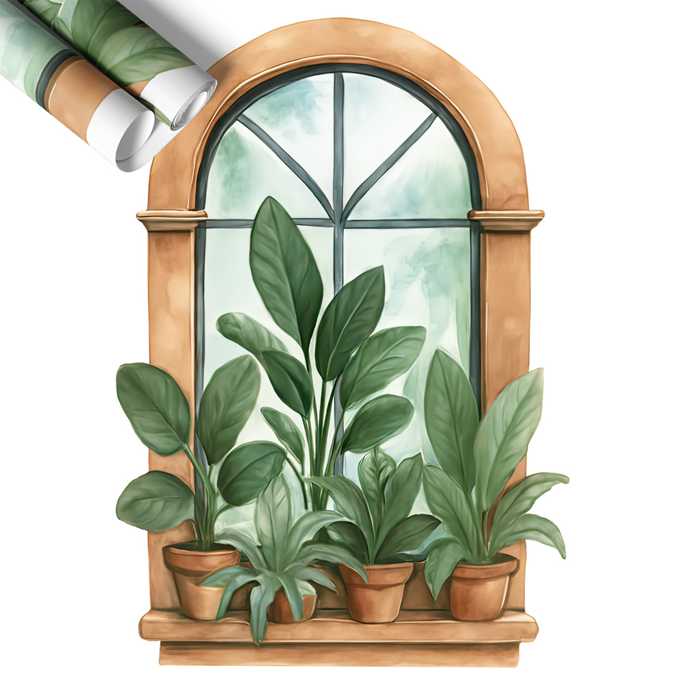 Fototapeta okno 3D 42x60 Rośliny okienne.