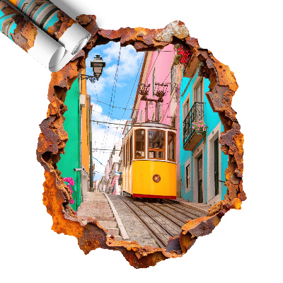 Naklejka dziura w ścianie 50x60 Nostalgiczny krajobraz