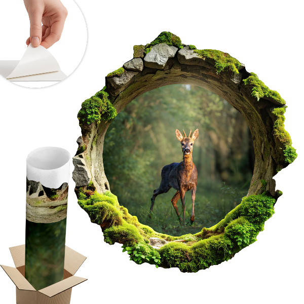 Naklejka dziura w ścianie 56x60 Leśna sielanka