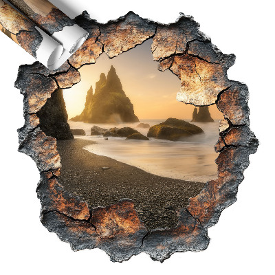 Naklejka 3D dziura 78x80 Wodne skały