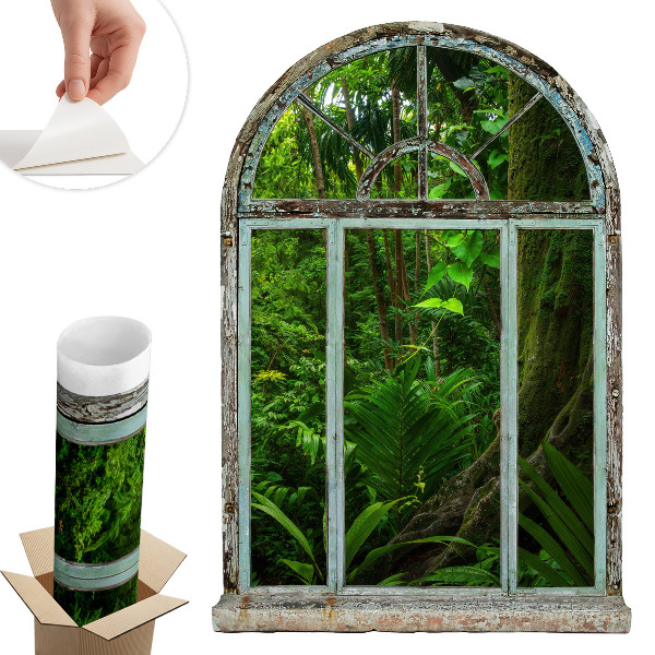 Naklejka okno 3D 55x80 Tropikalne okno.