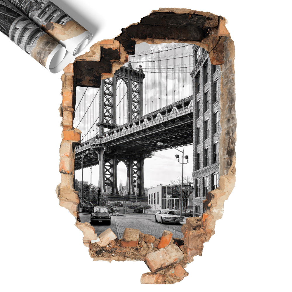 Naklejka 3D dziura 53x80 Miejski pejzaż