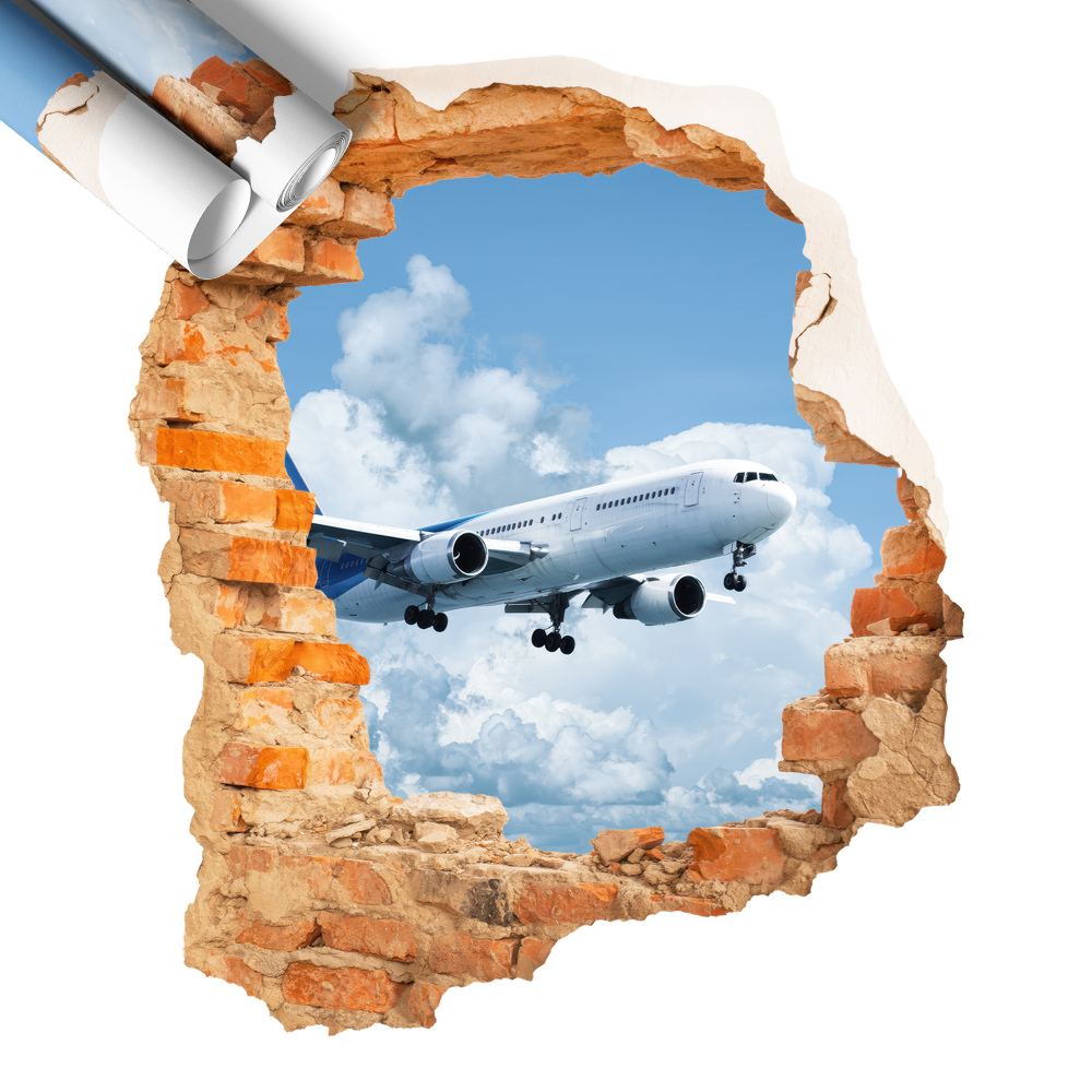 Naklejka 3D dziura 68x80 Lotnicze odkrycie