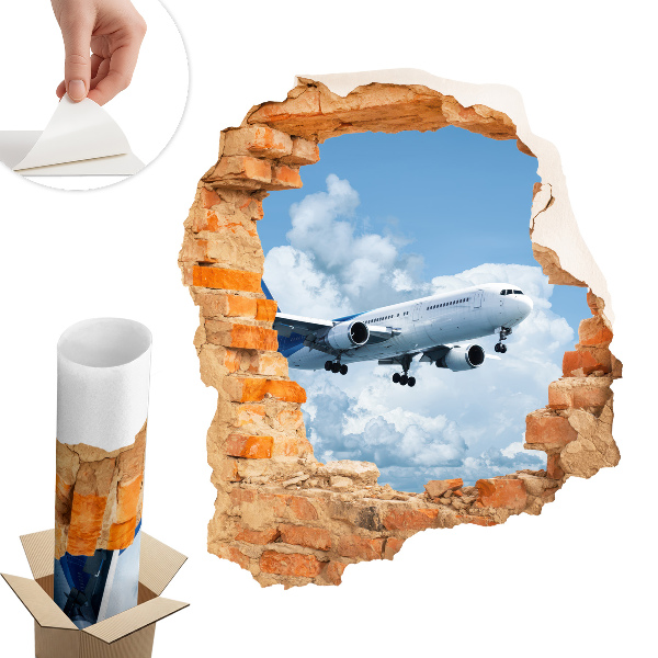 Naklejka 3D dziura 68x80 Lotnicze odkrycie