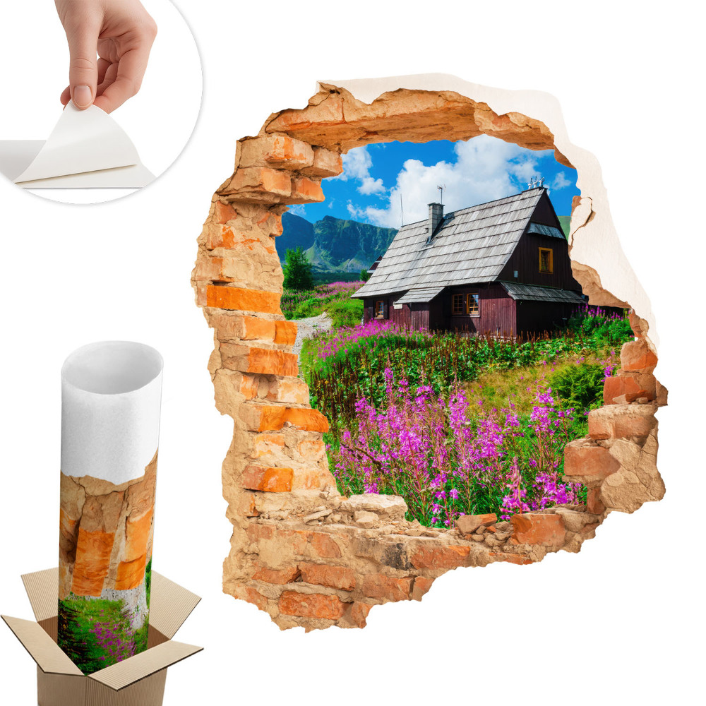 Naklejka 3D dziura 68x80 Rustykalny krajobraz