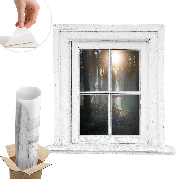 Naklejka okno 3D 82x80 Leśne okno