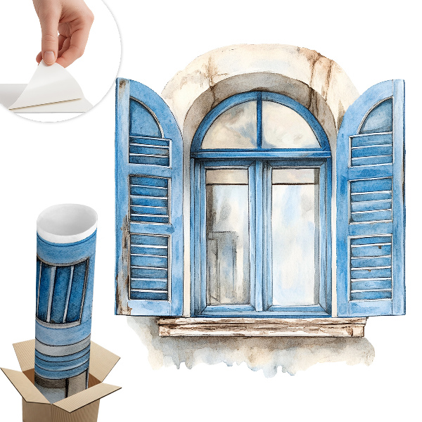 Naklejka okno 3D 70x80 Drewniane okiennice