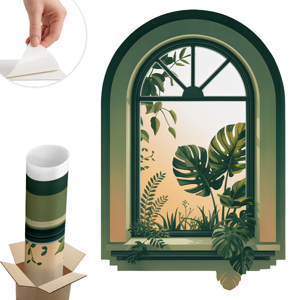 Naklejka okno 3D 53x80 Zielone okno