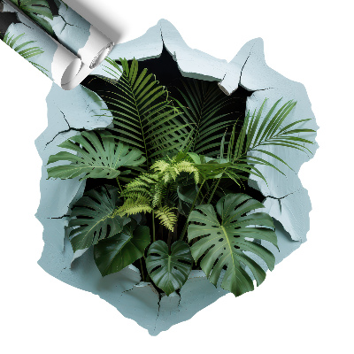 Naklejka 3D dziura 72x80 Roślinna eksplozja