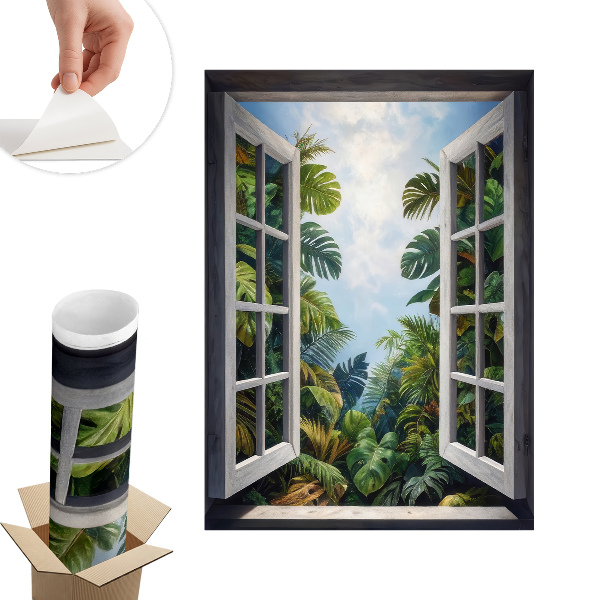 Naklejka okno 3D 58x80 Egzotyczny widok