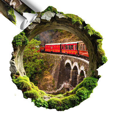 Naklejka 3D dziura 74x80 Zielony widok