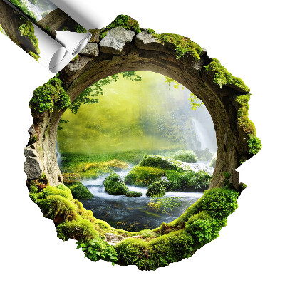 Naklejka 3D dziura 74x80 Zielona kraina
