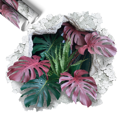 Naklejka 3D dziura 80x73 Tropikalna kompozycja