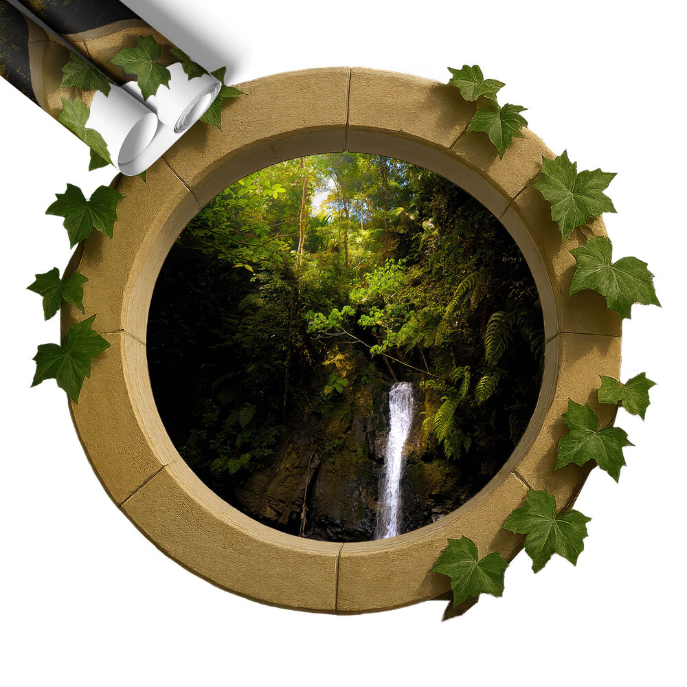 Naklejka okno 3D 80x70 Zielony pejzaż