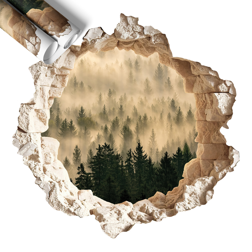 Naklejka 3D dziura 80x78 Mistyczny las