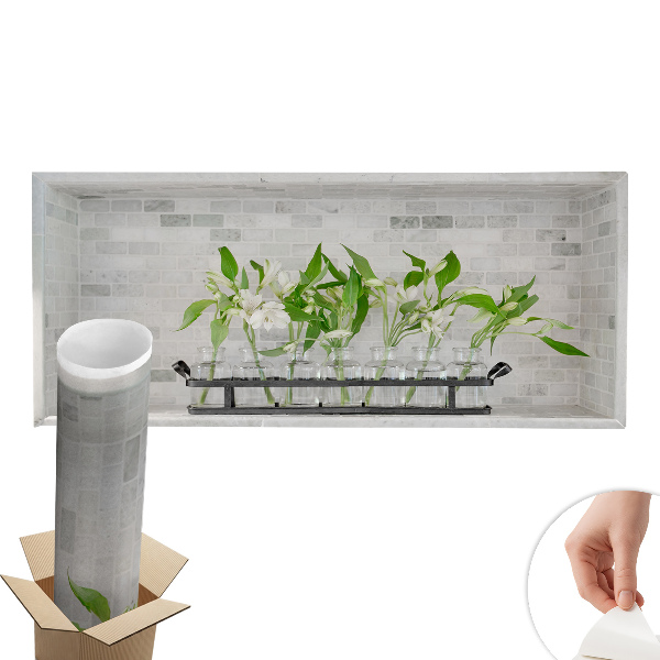 Naklejka 3D na ścianę 80x34 Kwiaty w wazonach