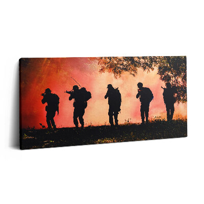 Fotoobraz canvas 100x50 Żołnierze na polu bitwy