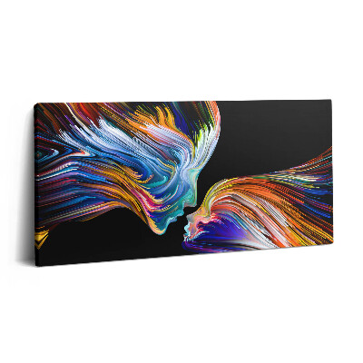 Fotoobraz canvas 100x50 Kolorowe abstrakcyjne ludzkie twarze