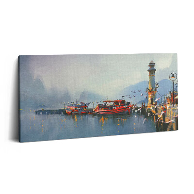 Fotoobraz canvas 100x50 Łódź rybacka w porcie