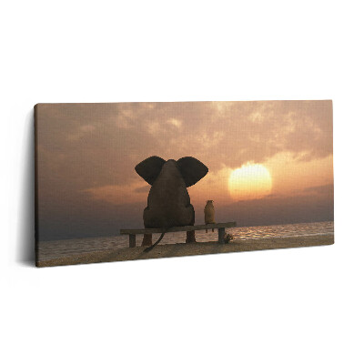 Obraz na płótnie 100x50 Zwierzęta i zachód słońca