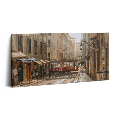 Nowoczesny obraz na płótnie 100x50 Widok na Lizbonę i tramwaj
