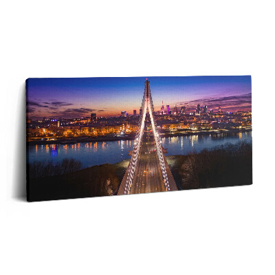 Fotoobraz canvas 100x50 Most i miasto wieczorem