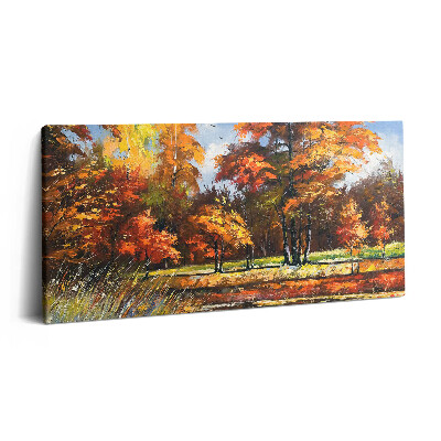 Obraz na płótnie 120x60 Malowana jesień i rzeka