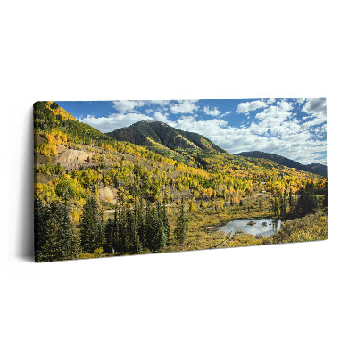 Foto obraz canvas 120x60 Krajobraz z roślinnością górską