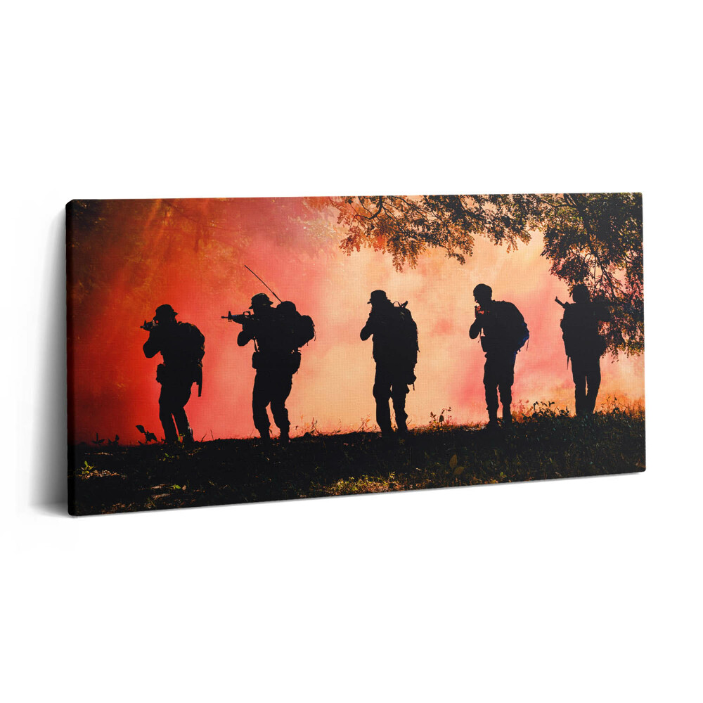 Fotoobraz canvas 120x60 Żołnierze na polu bitwy