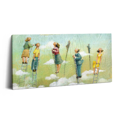 Fotoobraz canvas 120x60 Ludzie na drabinie