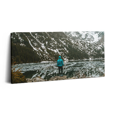 Foto obraz canvas 120x60 Jezioro Morskie Oko zimą