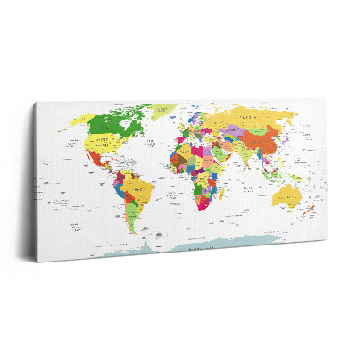 Obraz na płótnie 120x60 Kolorowa mapa świata