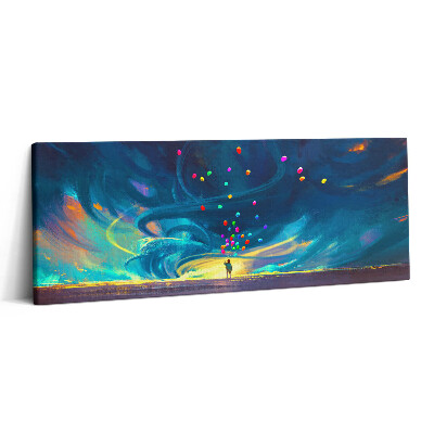 Obraz na płótnie 125x50 Dziecko i balony