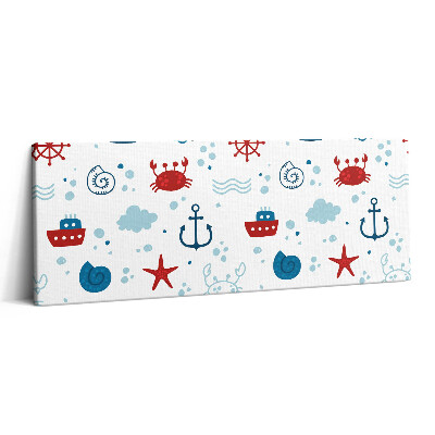 Fotoobraz canvas 125x50 Morskie wzory marynistyczne