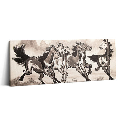 Fotoobraz canvas 125x50 Galopujące konie
