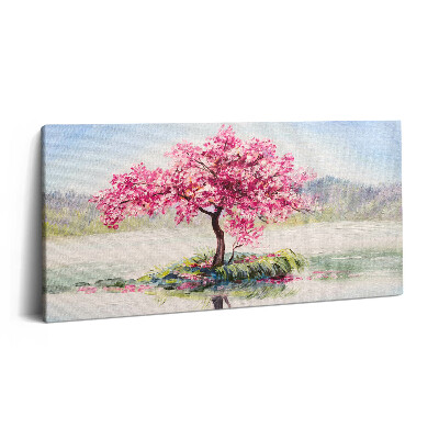 Obraz canvas 140x70 Mozaika przedstawiająca kwitnące drzewo kochanków