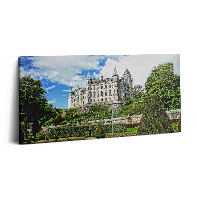 Foto obraz na płótnie 140x70 Zamek z ogrodem w Szkocji