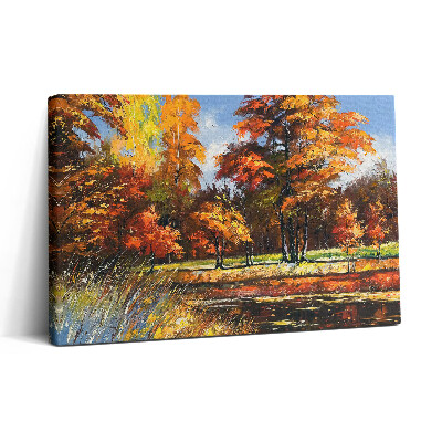Obraz na płótnie 30x20 Malowana jesień i rzeka