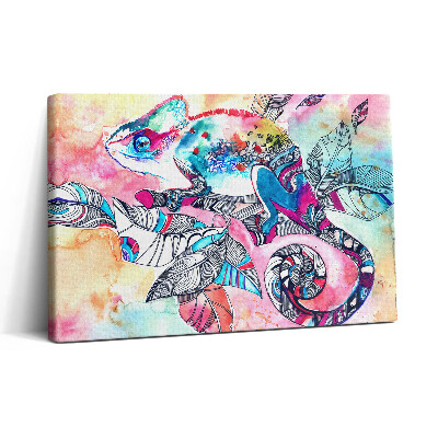 Obraz na płótnie 30x20 Kameleon na gałęzi