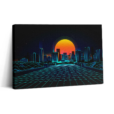 Obraz canvas 30x20 Cyberprzestrzeń miasta