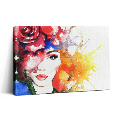 Obraz na płótnie 30x20 Kolorowy portret kobiety