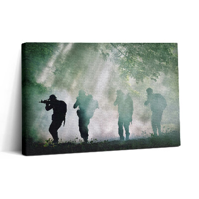 Obraz canvas 30x20 Armia w lesie - żołnierze
