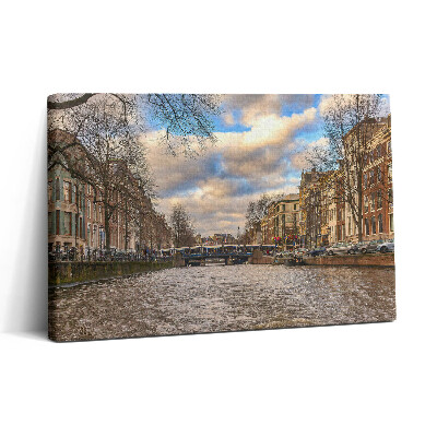 Foto obraz na płótnie 30x20 Kanał w Rotterdamie