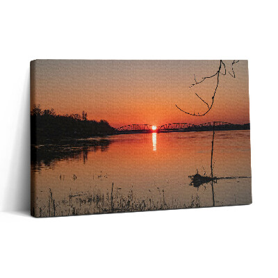 Obraz canvas 30x20 Krajobraz jeziora o zachodzie słońca
