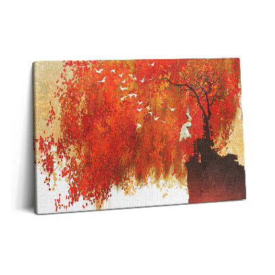 Obraz canvas 60x40 Niewinna panna młoda jesienią