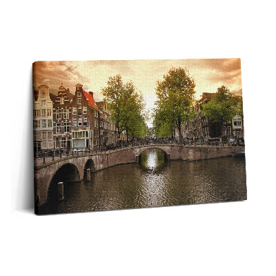 Obraz canvas 60x40 Kanały Amsterdamu w mieście